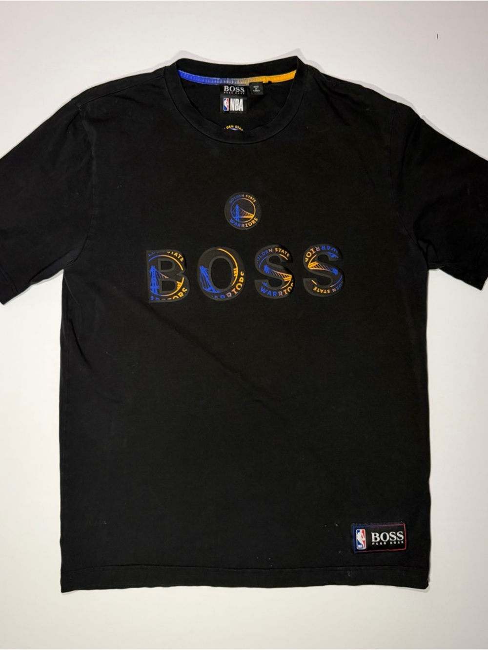 Hugo Boss x NBA Golden‎ State Warriors T‑Shirt Men Large Black Rare